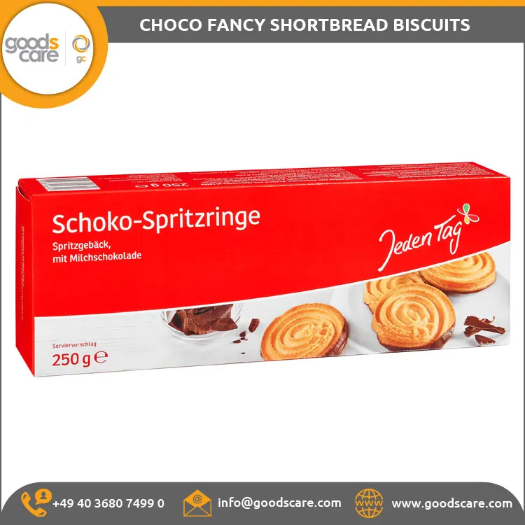 Reputed Supplier of Best Quality German Made Choco Fancy Shortbread Biscuits for Bulk Purchase