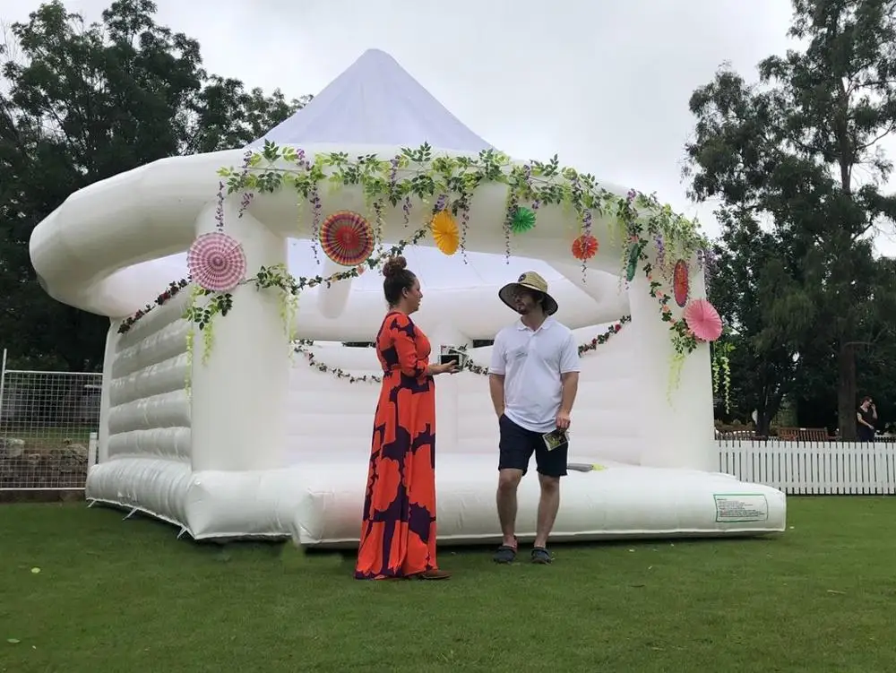 Wedding Rental New Outdoor White Wedding Bouncer Inflatable Jumping Castle White Castle For Sale