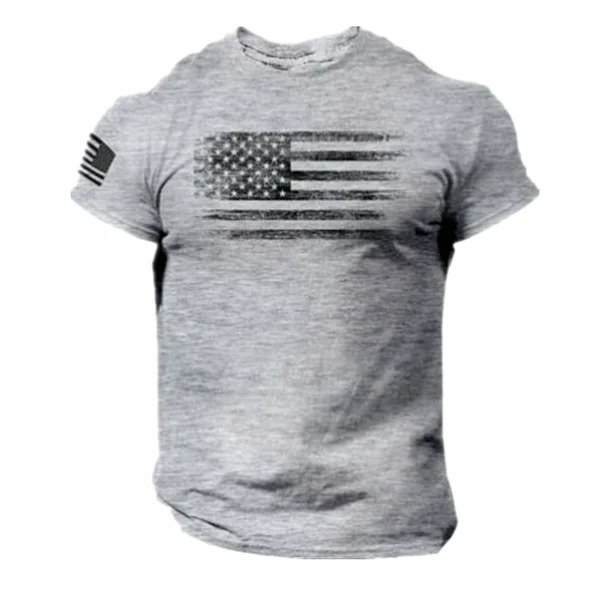 USA Distressed Flag Men T Shirt Patriotic American Tee