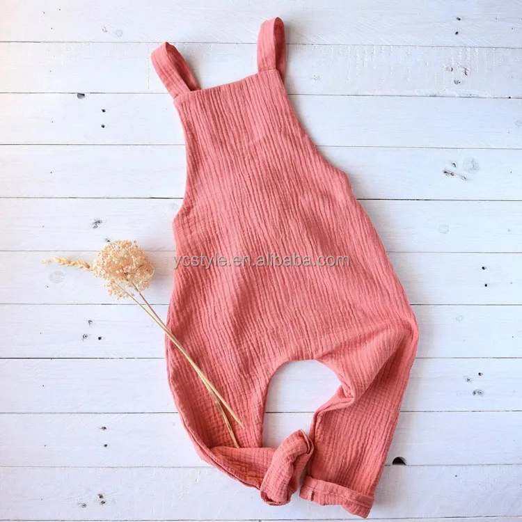  Infant Sleeveless Jumpsuit Blank Summer Toddler Kids One Piece Outfit Spring Baby Girls Muslin