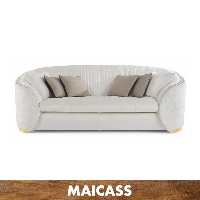 Современный крем бархатные 3-местный диван в итальянском стиле
