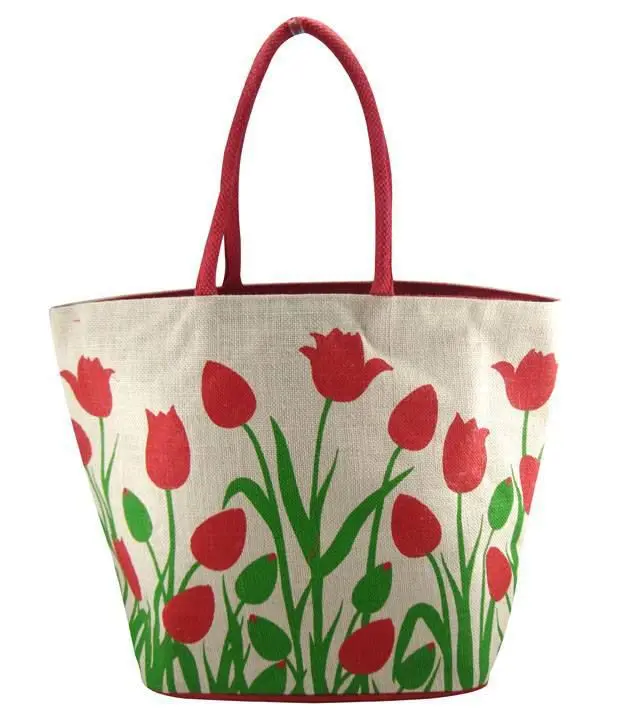 Custom Printed Burlap Handbag Eco Reusable Shopping Jute bag 100% High Quality Export Oriented Hot Selling Printed Hand Bag