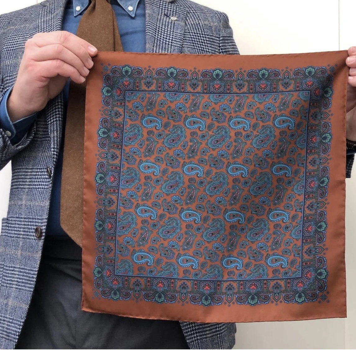 
Top Quality OEM Silk Custom Made Pocket Square from Steve & James 