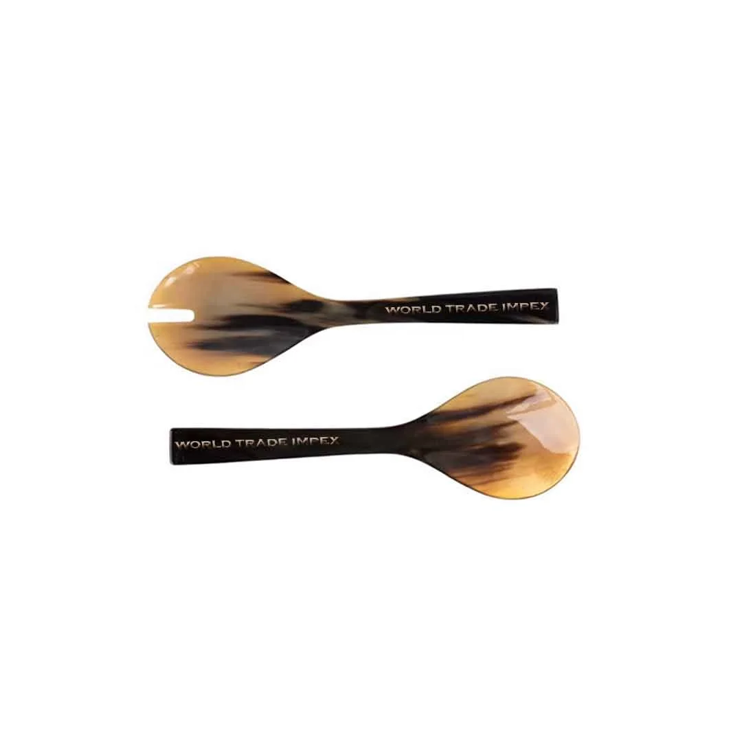 Horn caviar spoon set of two made of ox horn