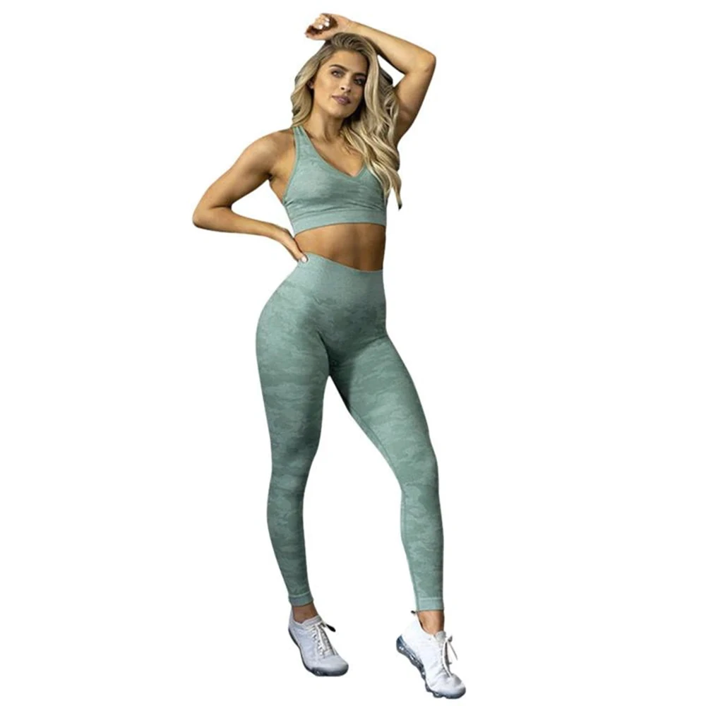 Sportswear Best Selling Ladies Pro Quality Gym Sets With Crop Top And Tights