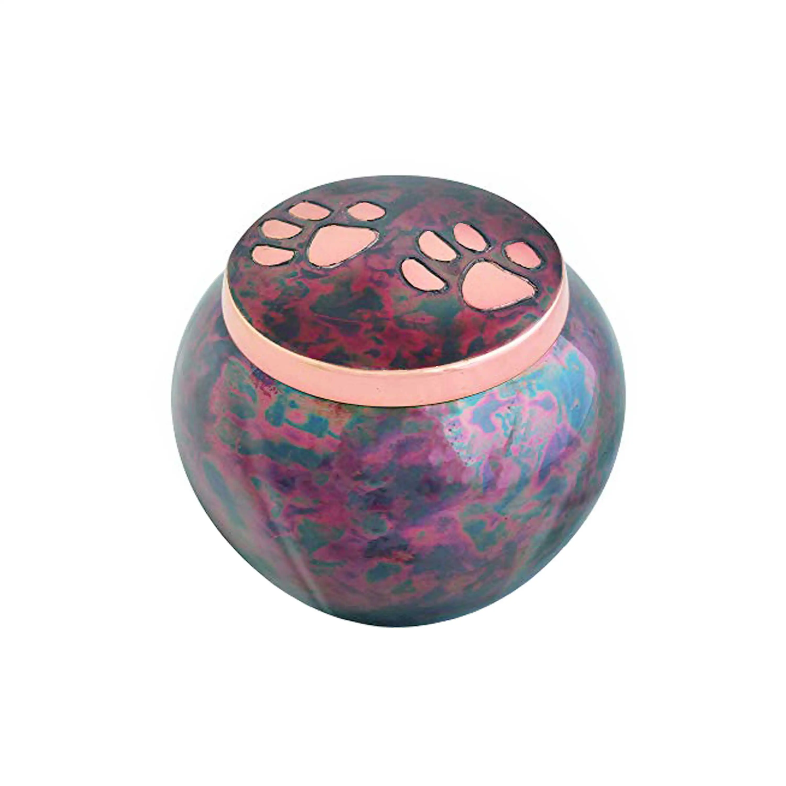 Silver Paw Print Glossy Grey Pet Urn Hot Selling Beautiful Shimmering Charcoal Urn Great Quality Handicraft at Best Wholesale Pr