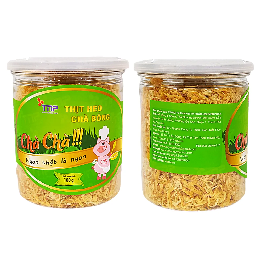 100% High quality Made in Vietnam Salted Shredded Pork 100g (jar) (Delicious Pork Floss/Rousong)Hot item meat snacks