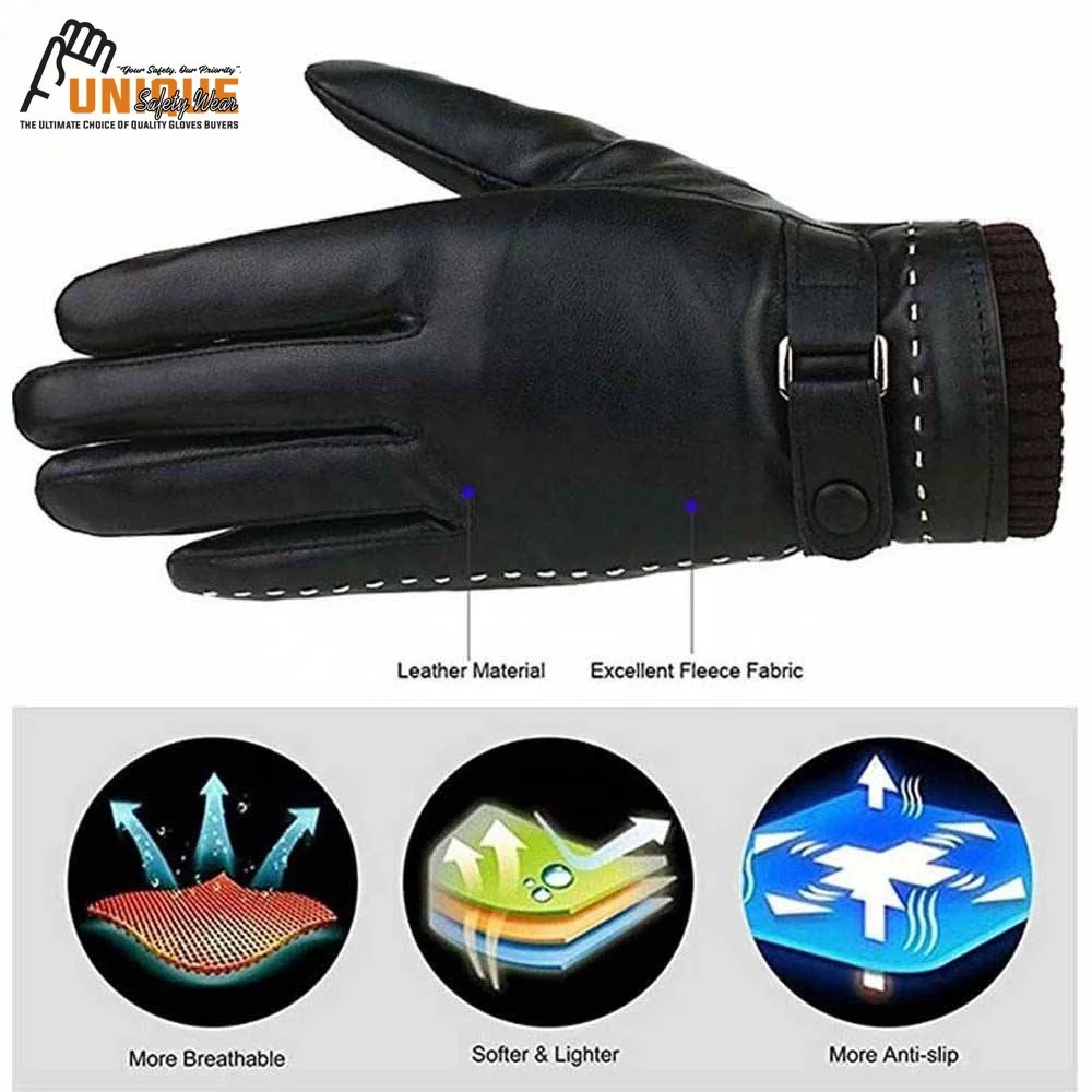 
Fashion Women Motorcycle Gloves Leather Touch Screen Winter Warm Driving Mittens 