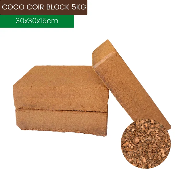 Famous Brand Bentre Coconut Coir in Vietnam Coco Peat Brick 5KG Customizable with Affordable Price