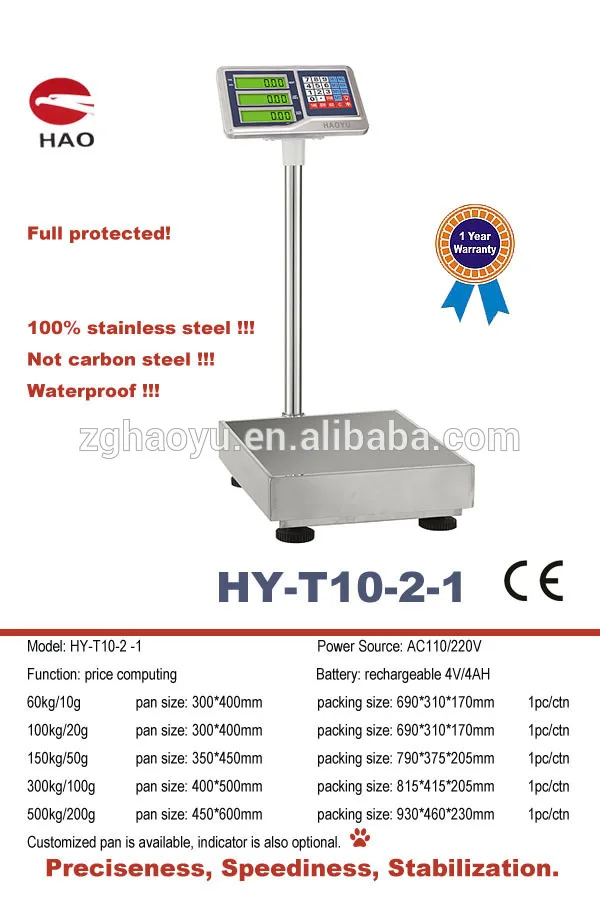  150 кг/50 г 300 кг/100 платформенные весы с высоким качеством индикатор T10-2