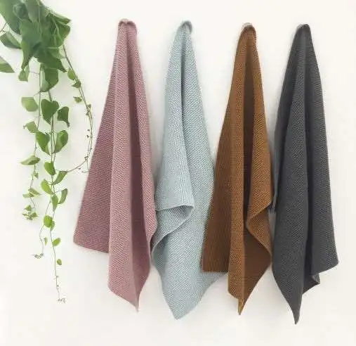 Customized 100% Organic cotton Knitted kitchen towel