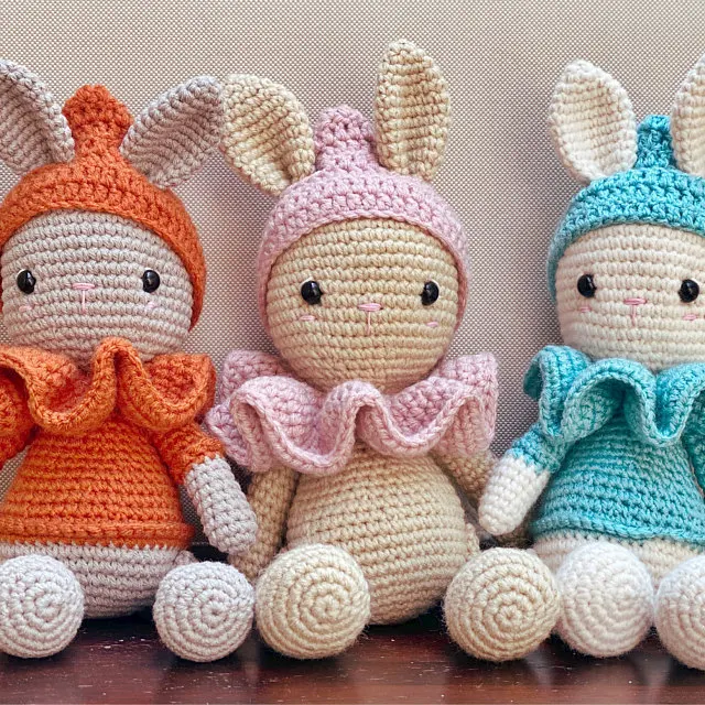 Peaches the Bunny Rabbit crochet toy - Baby playpens Amigurumi for Kid, 100% cottotn