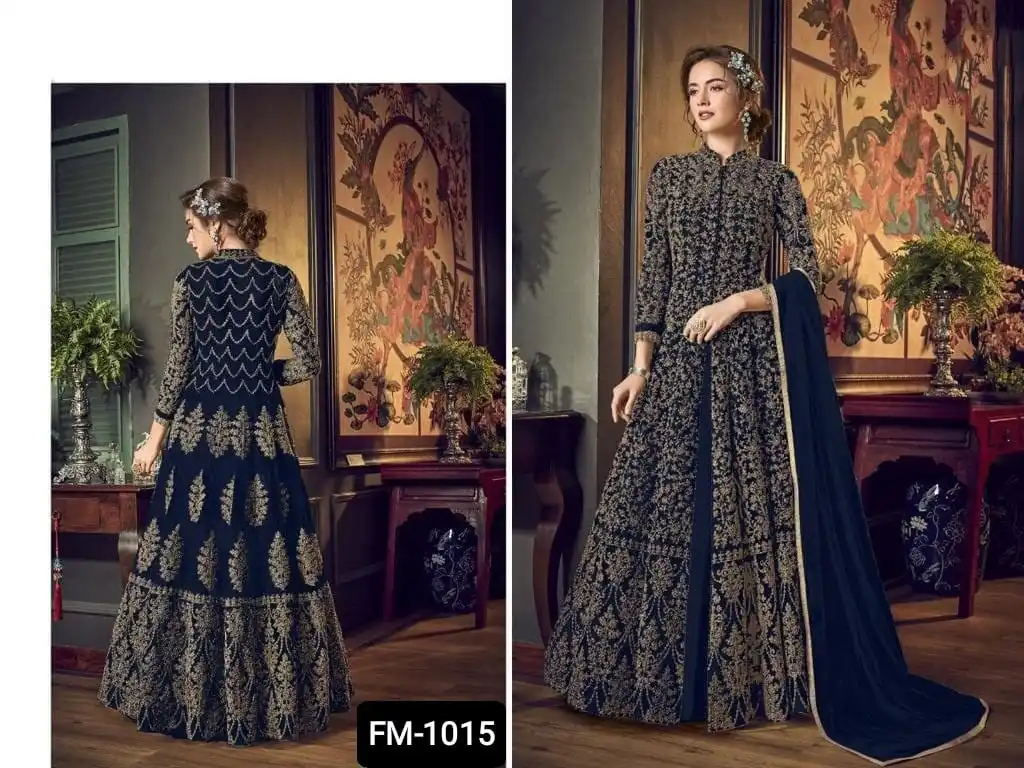 Тяжелый новейший дизайн вышивки для вечеринки стильное длинное платье вечернее в Пакистанском Стиле Анаркали Костюм дам с дупаттой