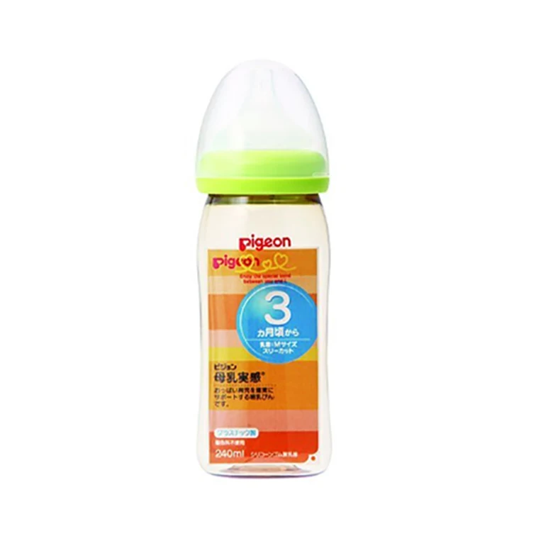 
Japan Pigeon Wholesale Cheap Price Safe Wide Neck Milk Silicone Baby Bottle 