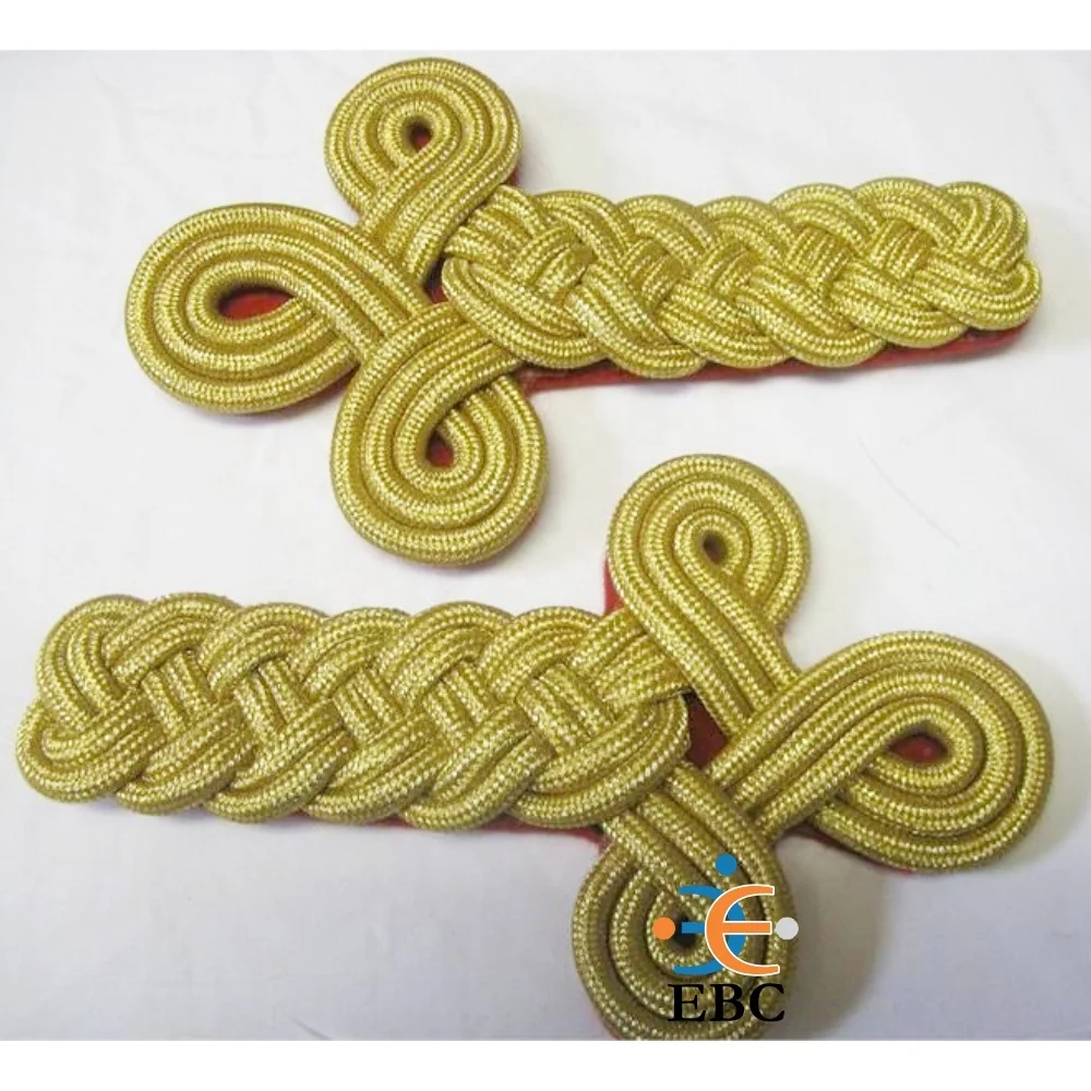 Japanese Officer Bullion Gold Twisted Shoulder Boards Epaulettes Wholesale Braided Gold Cord Epaulettes Handmade