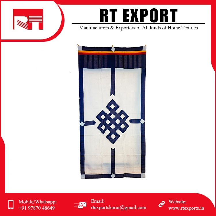 New Arrival Customized Design 100% Soft Cotton Material Modern Style Door Curtains Indian Supplier