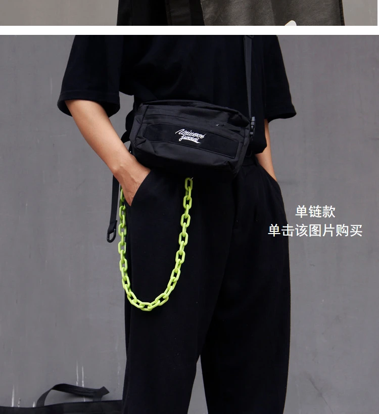 2020 wholesale double layer  hihop neon acrylic chian jean chains for men