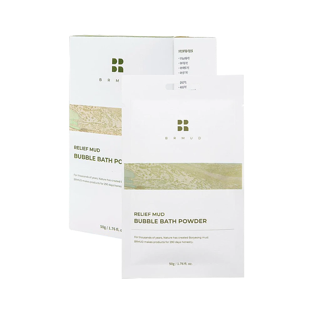 Top Selling Body Care Contains 30% Korea Boryeong Mud BRMUD RELIEF MUD BUBBLE BATH POWDER 6 Piece 6 Oil Ingredients Moisturizing