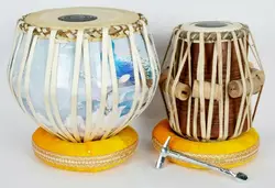 Professional High Quality Musical Instrument Brass 3D Print Tabla Set With Bag