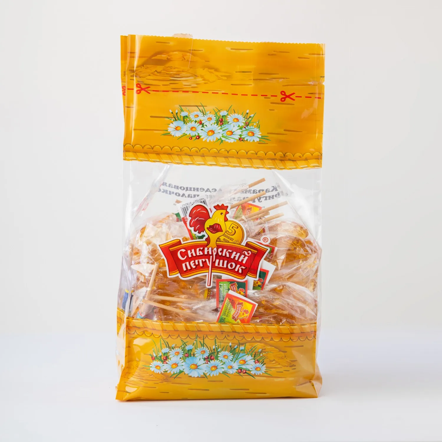 Карамельный леденец, конфеты «Сибирский петушок», жесткие конфеты 8 гр., 80 шт. * 6 bl / Doypack