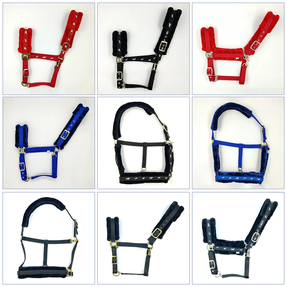 High Quality Blue Black Horse Halters Western Style Durable PP Leather Nylon PVC Materials Adjustable Wholesale Indian Supplier