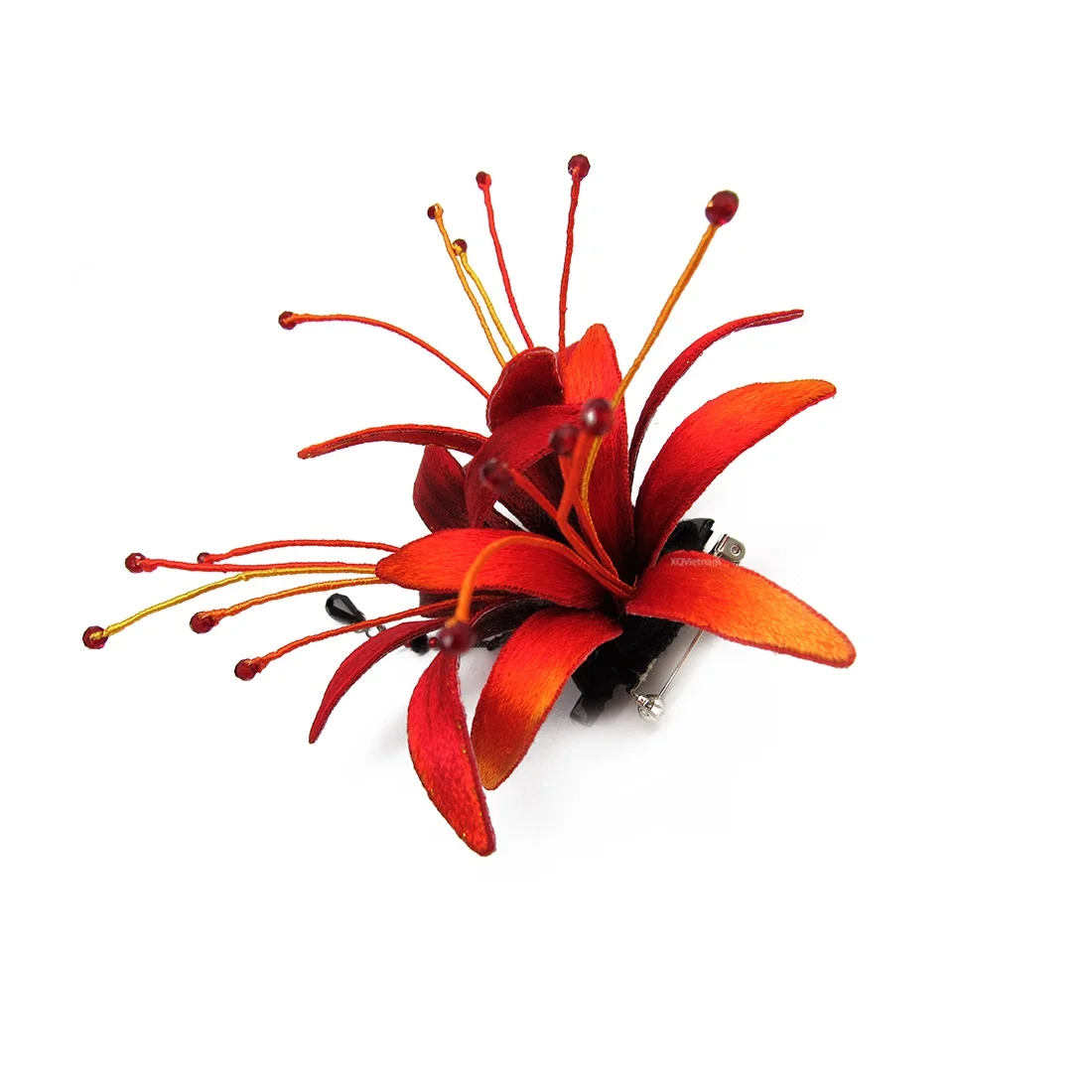 Wholesale Special Design Flower Embroidery Accessories Red Spider Lily Brooch - Hairclip
