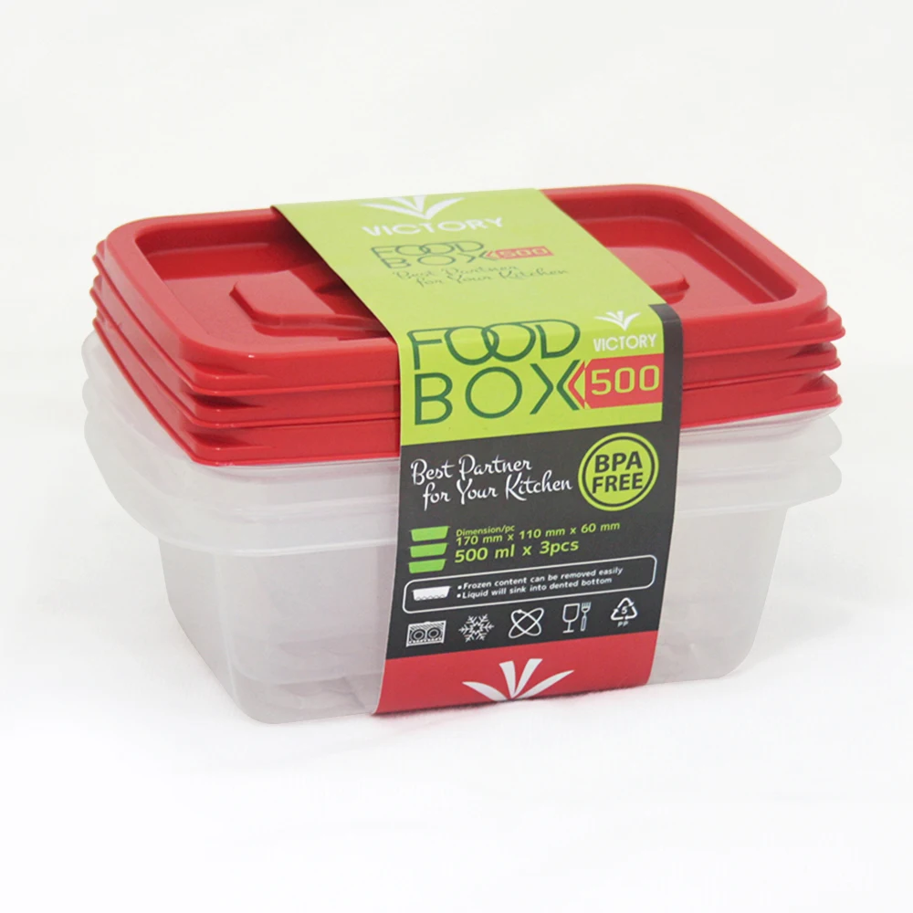 Food Grade FOOD BOX 500ML VICTORY Food Storage 170 x 110 x 60 mm