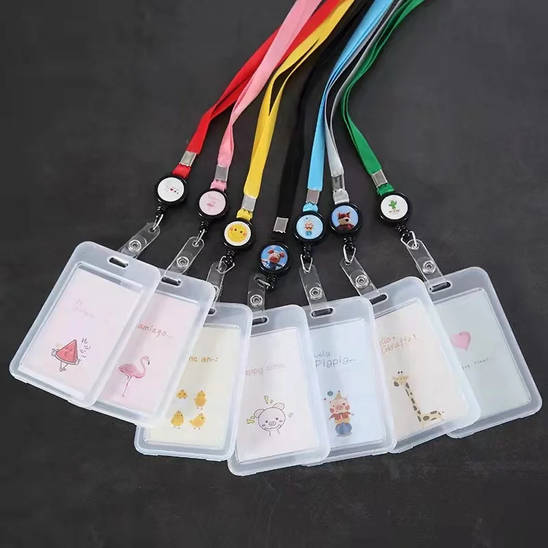 ID Card With Lanyard Clip Badge Acrylic Lanyard PVC  Holder Acrylic Plastic ID Card Holder