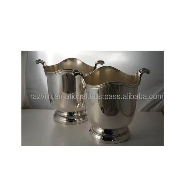 PU Leather Handle Metal Ice Bucket