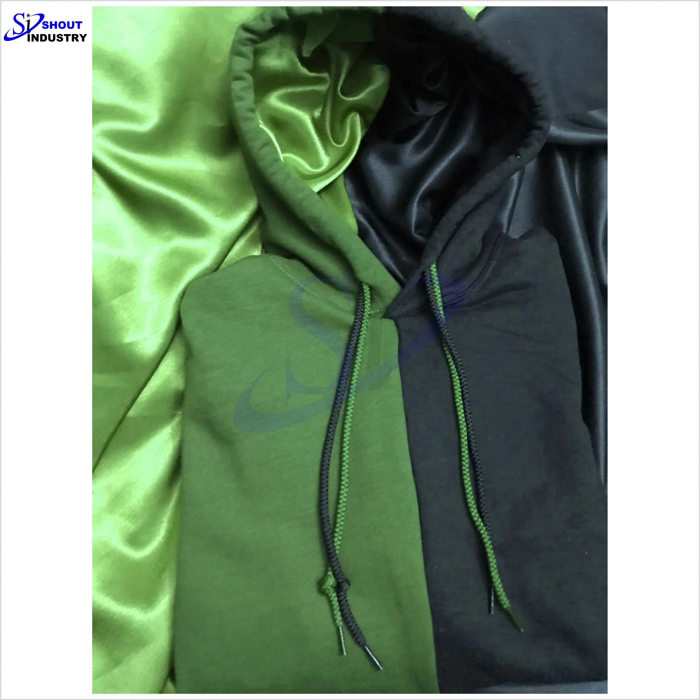 100% хлопок 2 контрастных цветов раздельный комплект из толстовки с капюшоном и оптовая продажа Сатиновые подкладочные Сплит