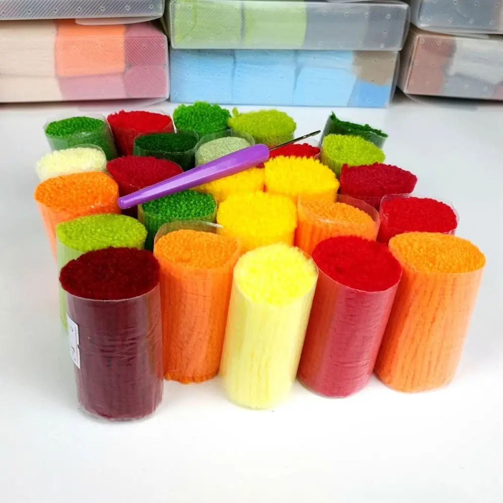 
New Latch hook Cartoon horse mats Unfinished Embroidery Pillowcase Crocheting Kit Rug Yarn cushion Needlework 