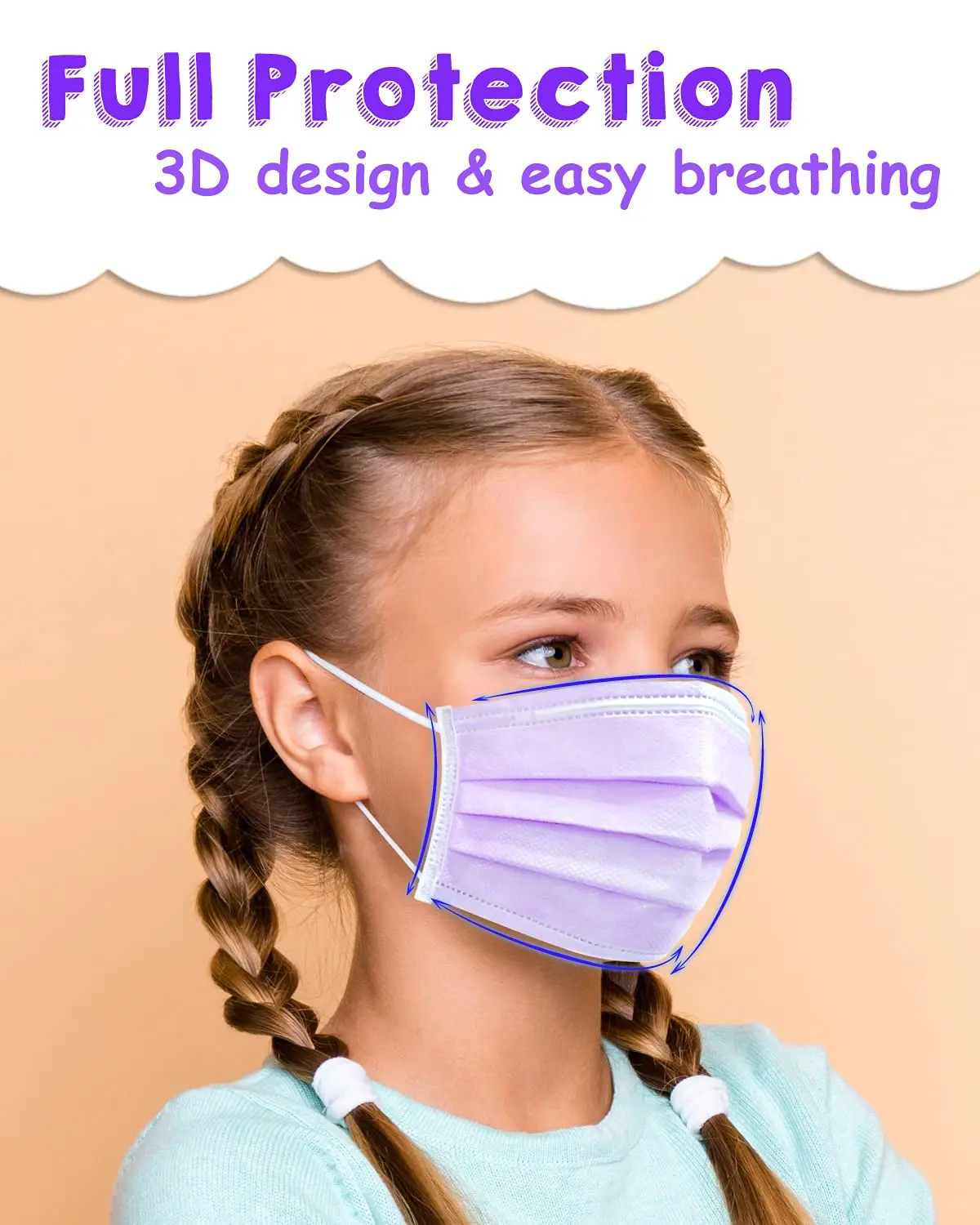 ISO13485 9001 Color Masks Black Kids Disposable Face Mask