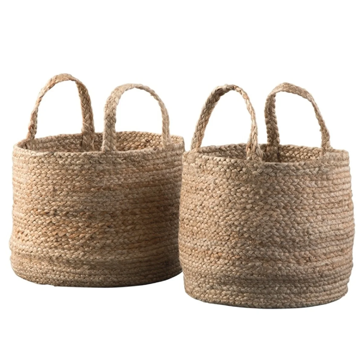 Hot Sell Eco-friendly Wholesale Custom Home Decorative Woven Jute basket with handle from Bangladesh