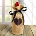 Wine Bottle Drawstring Cover made of Jute made in India Reusable Custom Printer Bottle Cover for One Bottle wine bag for wine bo