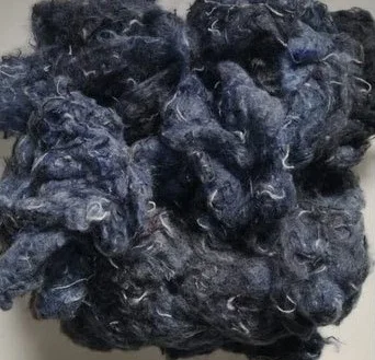 Denim fiber cotton shoddy recycling of denim fabric waste blue jean for insulation, filling material _ Ms. Azura
