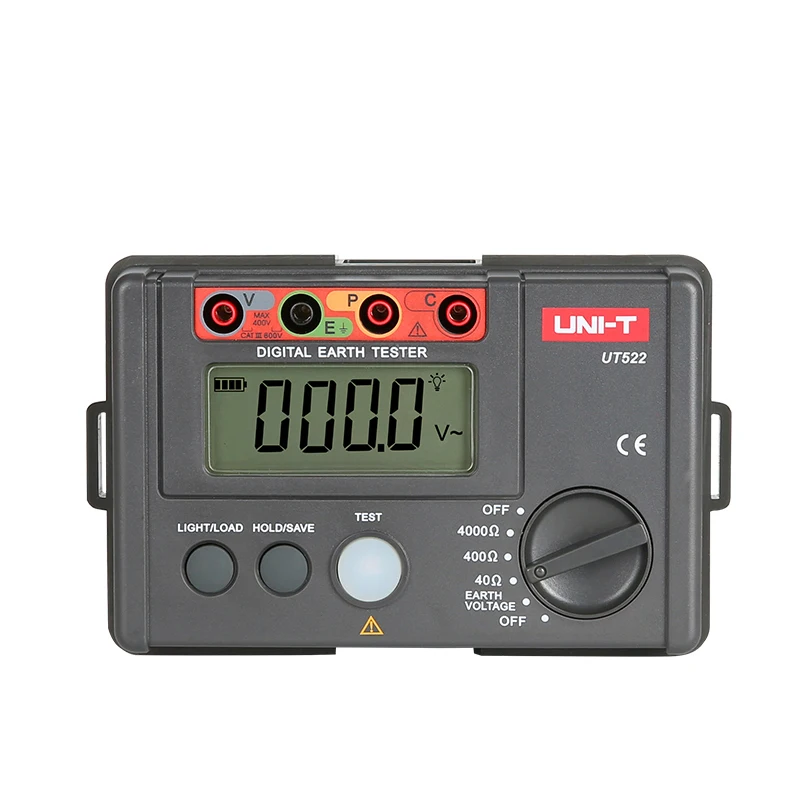 UNIT UT522 Digital Earth Ground Resistance Tester (0-40/400/4000 OHMS; 0-400V)