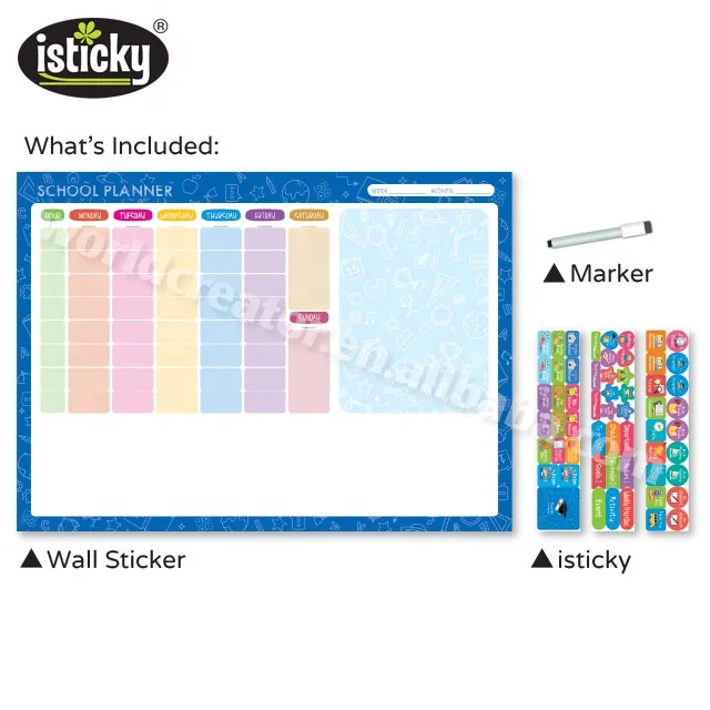 
Custom School Planner Removable Wall Sticker for Kids 