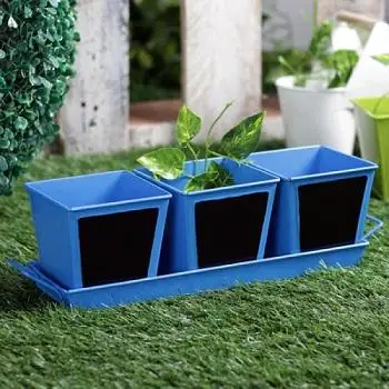 Yellow Herb Pot Set Home & Garden Decorative Planter Best Design Flower Plant Holder Metal Planter Indoor Outdoor Window Box