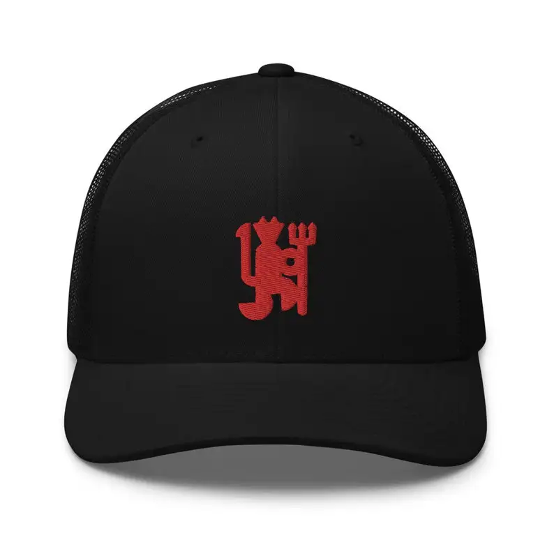 Спортивные шапки Red Devil футбольные шапка команды MU вьетнамские производители бесплатный образец и быстрая доставка Кепка-тракер с вышивкой