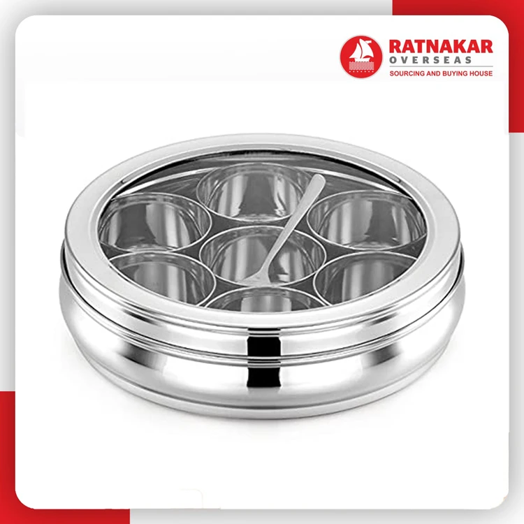 Direct Factory Masala Box Spice Dabba Stainless Steel Spice Box Organiser Herb & Spice Tools Spice & Pepper Shakers All Sizes