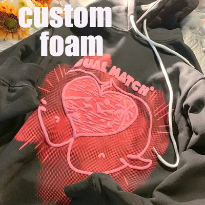 2021 New Couples 3d Foam Print Hoodie Sweatshirt Custom High Quality 3D puff Printing Logo Oversized Hoodies For Men