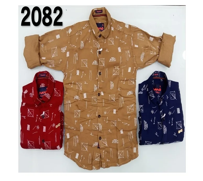 New design best quality cheap price Fancy Printed Designer Boys Shirts at manufacturer in india