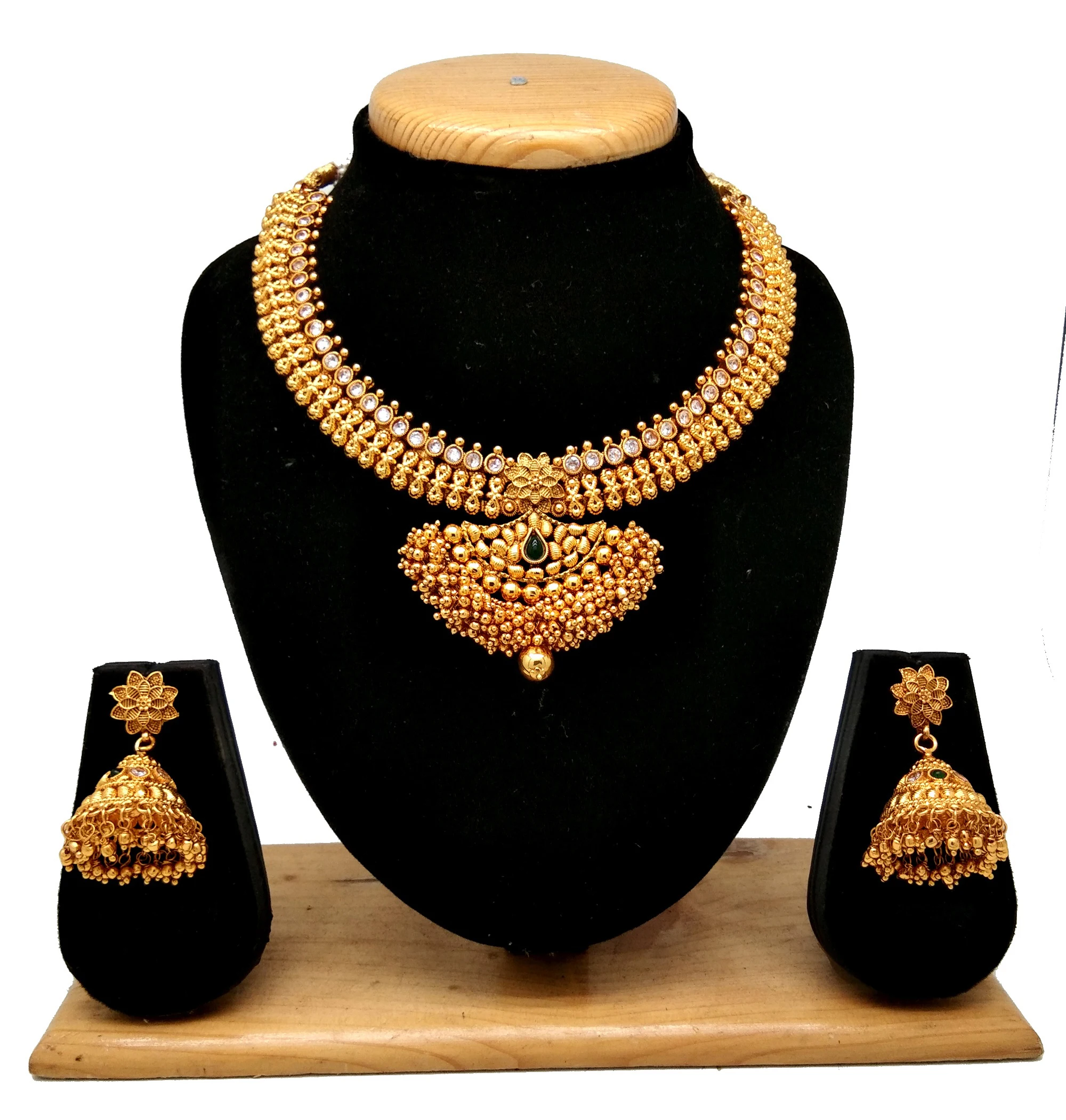 
Traditional temple look New Collection Necklace set (white) 