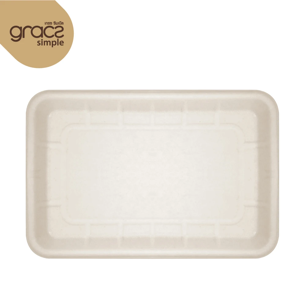 Compostable Tray Food Containers Sugarcane Pulp Packaging