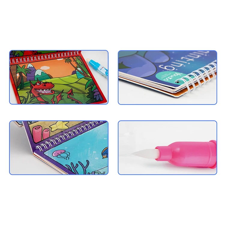 
Hot Selling Reusable Coloring Doodle Drawing Coloring Printable Book With Pen 