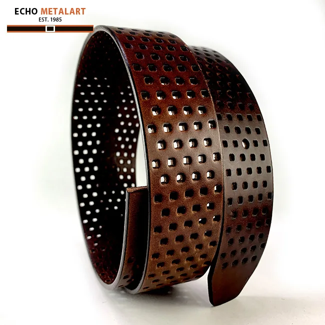 Casual belt with holes in 40mm for men belt genuine leather