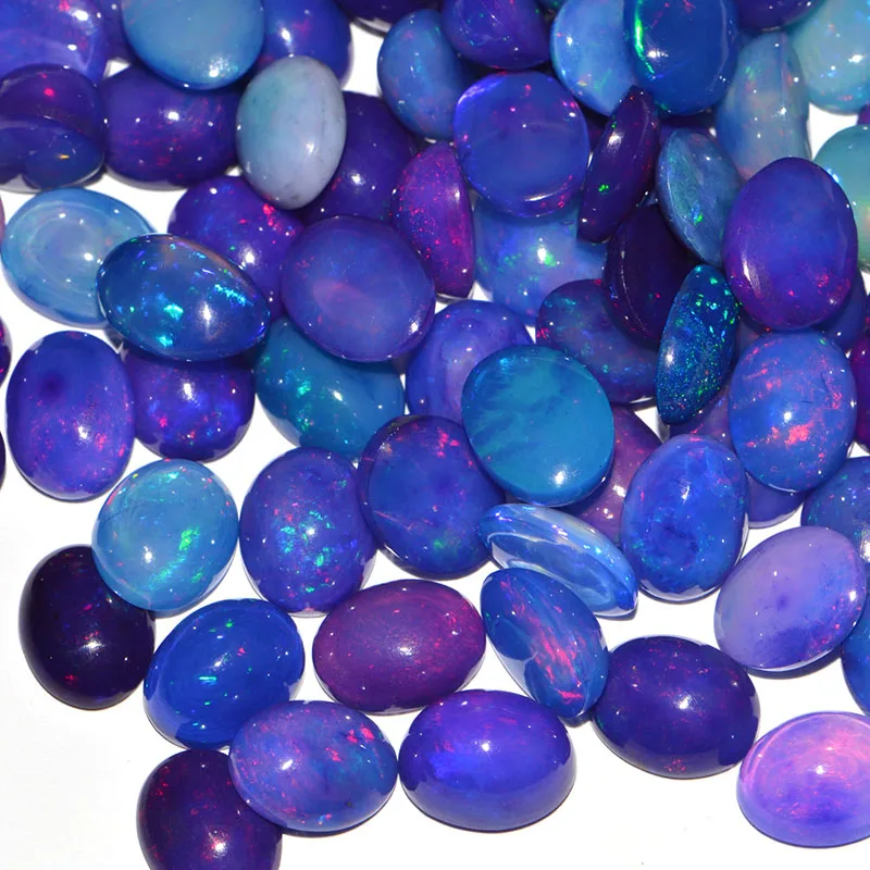 Эфиопский Опал, голубой обработанный овальный кабошон, обработанный Голубой опал, оптовая продажа опал, свободный драгоценный камень