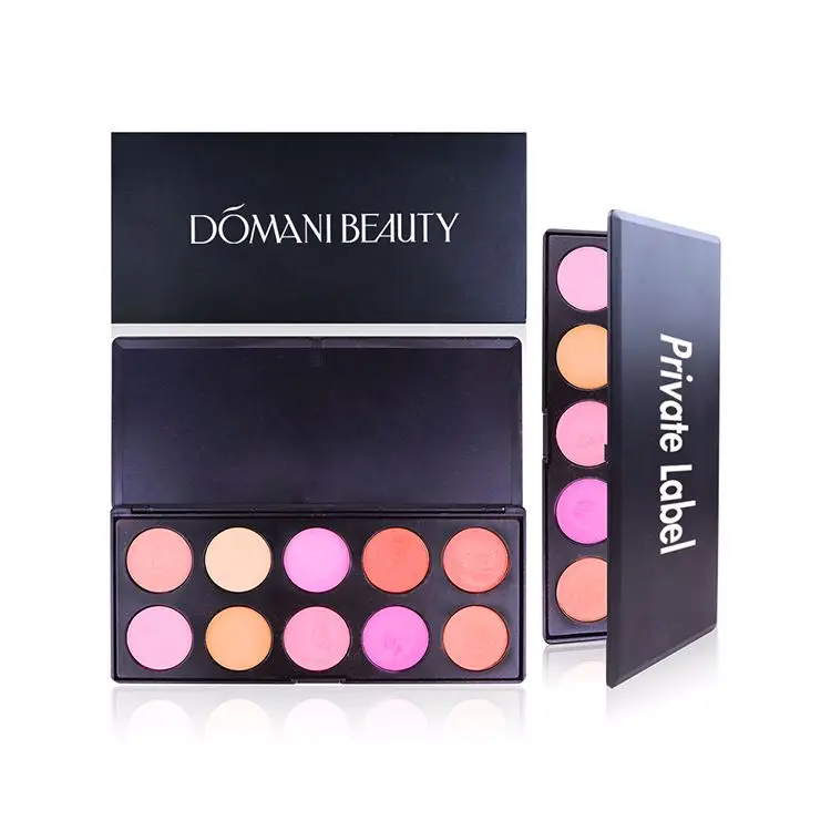 
No Logo Custom 10 Color Violet Cosmetic Blusher Face Plate Makeup Private Label Multi Color Blush Palette High-pigment 