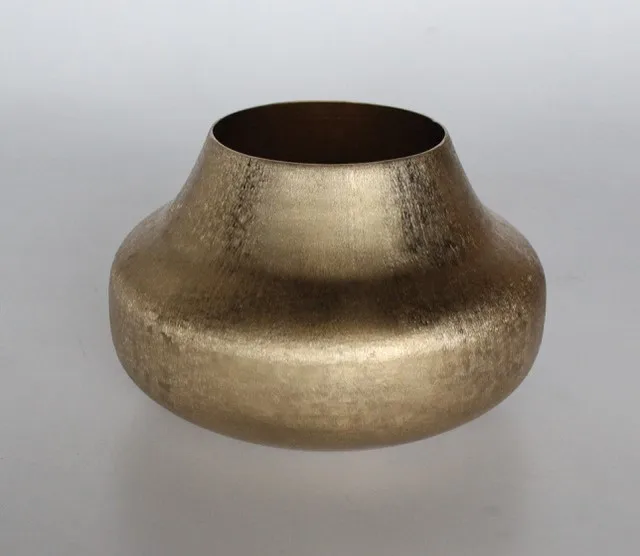 Gold Plated Dove Hammered Flower Vase Pot