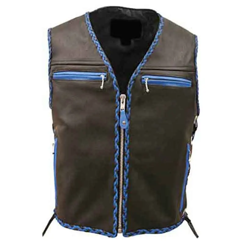 2021 New Men Genuine Leather Motorcycle Vest Letter Embroidery motorbike Waistcoat Sleeveless Jacket